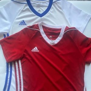 2 Adidas Climacool shirts V-neck size XS